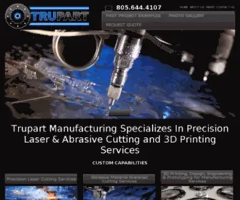 Trupartmfg.com(Waterjet cutting services) Screenshot