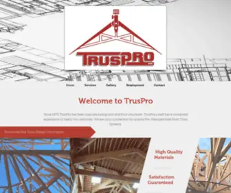 Truspro.com(Quality Manufactured Roof and Floor Trusses) Screenshot