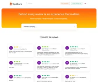 Trustburn.com(Read and Write Honest and Unbiased Company Reviews) Screenshot