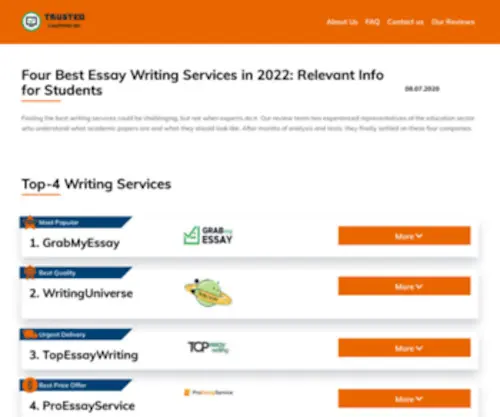 Trusted-Essayreviews.com(Best Essay Writing Service in 2022) Screenshot