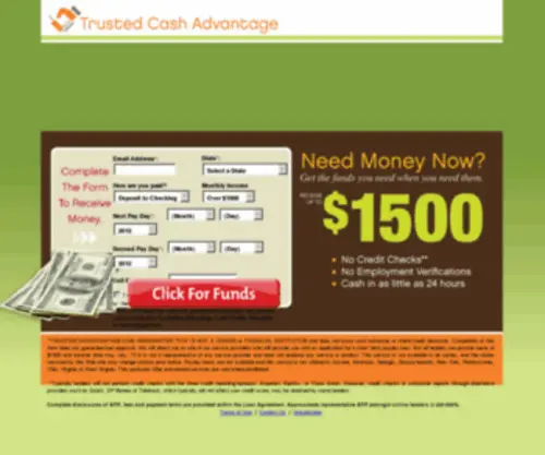 Trustedcashadvantage.com(Trusted Cash Advantage) Screenshot