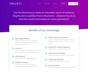 Trusti.id(Blockchain based data certification) Screenshot