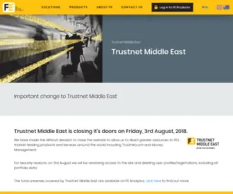 Trustnetmiddleeast.com(FE Trustnet Middle East) Screenshot