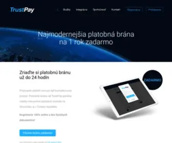 Trustpay.sk(Platobná brána na 1 rok zadarmo s jednoduchou integráciou) Screenshot
