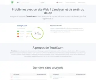 Trustscam.fr(Analyser si un site web est s) Screenshot