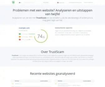 Trustscam.nl(Analyseren of een website veilig is om te winkelen of browsing) Screenshot