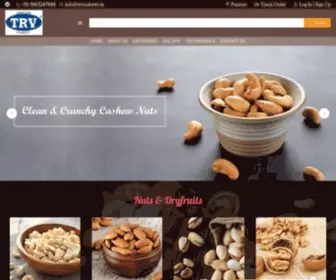 TRvcashews.in(TRV cashew nuts dry fruits manufactur wholesale retailer export import) Screenshot