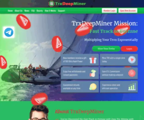 TRxdeepminer.com(TrxDeepMiner Mission) Screenshot