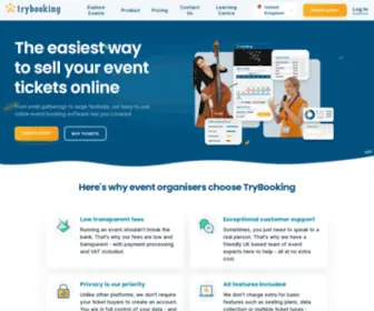 TRybooking.co.uk(Trybooking is one of the leading event ticket platforms in the UK) Screenshot