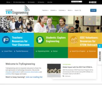 Tryengineering.org(Discover the creative engineer in you) Screenshot