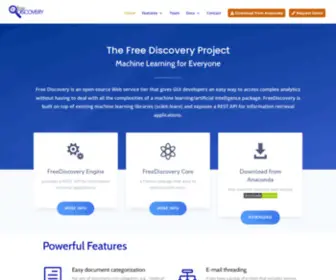 TRYfreediscovery.com(A free web service) Screenshot