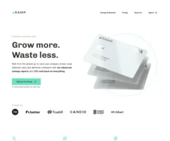 TRyramp.com(Grow more. Waste less. Enterprise corporate cards built from the ground up to save your company) Screenshot