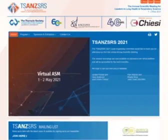 Tsanzsrs2021.com(Annual Scientific Meeting for Leaders in Lung Health & Respiratory Science) Screenshot