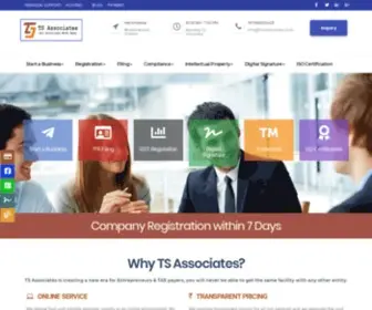 Tsassociates.co.in(Company Registration) Screenshot