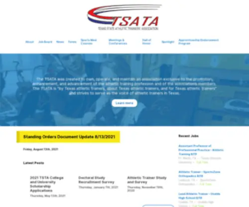 Tsata.com(Texas State Athletic Trainers' Association) Screenshot