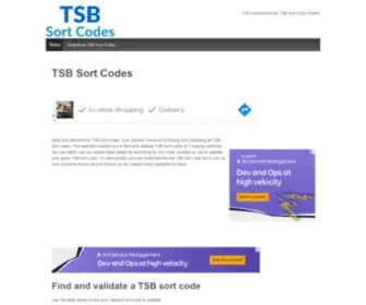 TSbsortcodes.co.uk(Your resource to find a TSB Sort Code) Screenshot