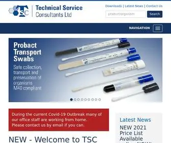 TSCswabs.co.uk(Technical Service Consultants Ltd) Screenshot