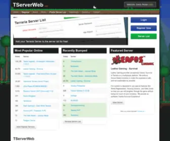 Tserverweb.com(Terraria Server List and TShock Manager) Screenshot