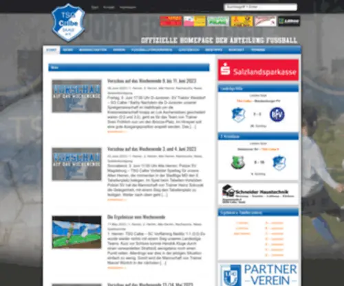TSgcalbe-Fussball.de(Offizielle Homepage der TSG Calbe/Saale) Screenshot