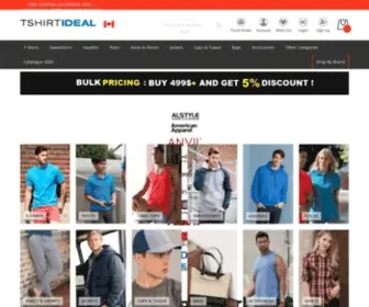 Tshirtideal.ca(Wholesale Clothing Canada) Screenshot