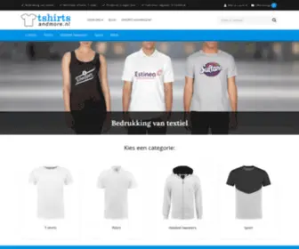 Tshirtsandmore.nl(Laat uw logo of bedrijfsnaam bedrukken op tshirts) Screenshot