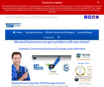 TSMdrainage.co.uk(Blocked drains Norwich cleared fast) Screenshot