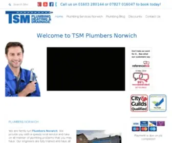 TSMplumbing.co.uk(TSM Plumbers Norwich) Screenshot