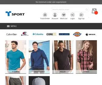 Tsport.ca(Wholesale Blank Clothing Canada) Screenshot