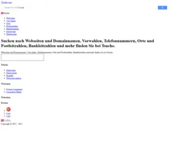 Tsuche.com(Domainnamen, Telefon-Vorwahlen, Orte & PLZ, BLZ etc) Screenshot