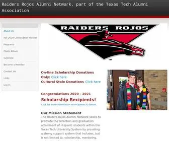 TTuraidersrojos.org(Raiders Rojos Alumni Network) Screenshot