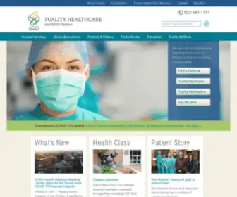 Tuality.org(OHSU Health Hillsboro Medical Center) Screenshot