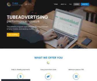 Tubeadvertising.eu(Mobile Performance Affiliate Network) Screenshot