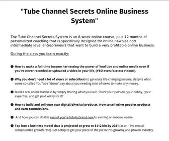 Tubechannelsecrets.com(The unfair advantage and secrets about YouTube) Screenshot