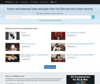 Tuberipper.com(Extract and download audio and video files from YouTube and most online services) Screenshot