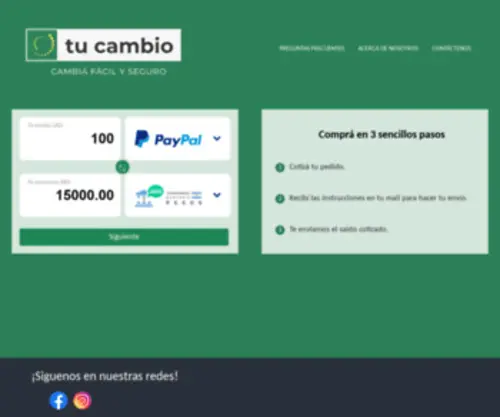 Tucambio.com.ar(Tu cambio) Screenshot