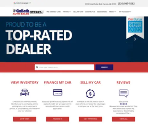 Tucsonusedcarsandtrucks.com(Goliath Auto Sales) Screenshot