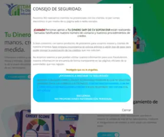 Tudinero.com.mx(Tu Dinero SOFOM) Screenshot