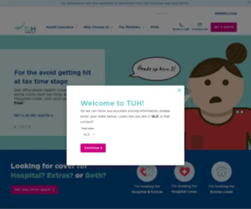 Tuh.com.au(Teachers Union Health Fund) Screenshot
