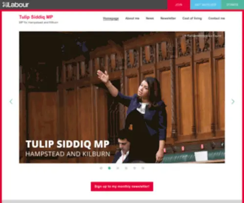 Tulipsiddiq.com(Tulip Siddiq MP) Screenshot