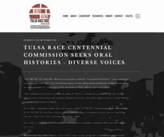 Tulsa2021.org(1921 Tulsa Race Massacre Centennial Commission) Screenshot