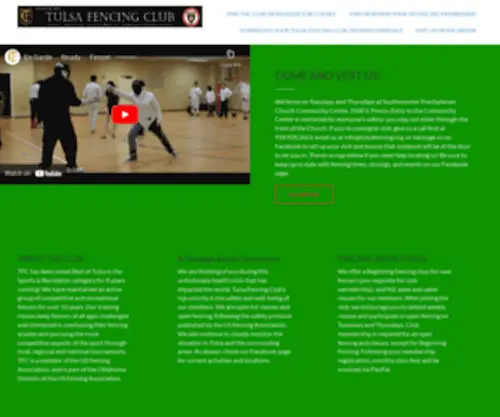Tulsafencing.com(Committed to Excellence in Training Tomorrow's Athletes) Screenshot
