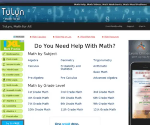 Tulyn.com(Math Help) Screenshot