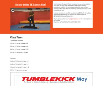 Tumblekick.com(Tumble Kick Studios Children's Martial Arts and Gymnastics Programs) Screenshot