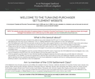 Tunaendpurchasersettlement.com(In re Packaged Seafood Products Antitrust Litigation) Screenshot