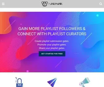 Tunemunk.com(Spotify Playlist Curators & Spotify Playlist Submission Tools) Screenshot
