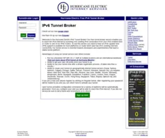 Tunnelbroker.net(Hurricane Electric Free IPv6 Tunnel Broker) Screenshot