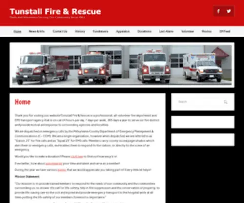 Tunstallfd.org(Tunstall Fire & Rescue) Screenshot