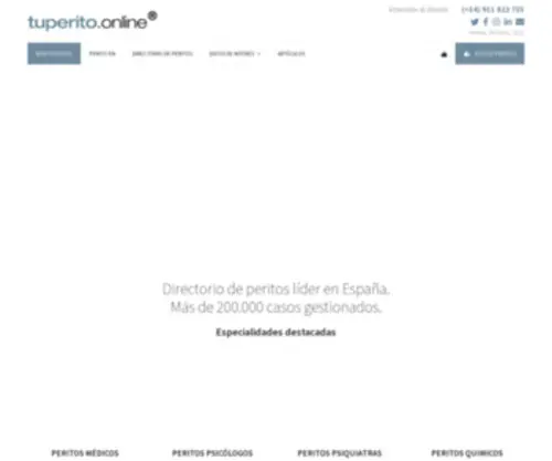 Tuperito.online(Directorio de peritos líder en España) Screenshot