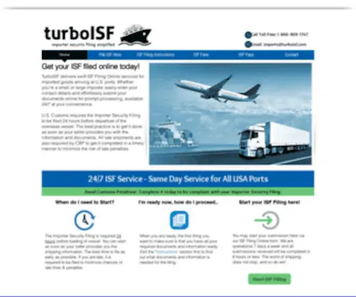 Turboisf.com(ISF Filing Online) Screenshot