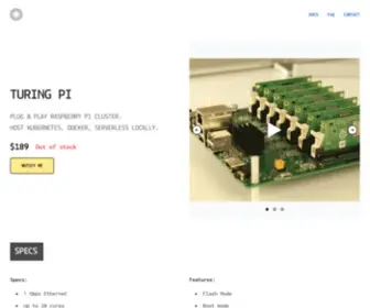 Turingpi.com(Raspberry Pi cluster on a mini ITX board) Screenshot